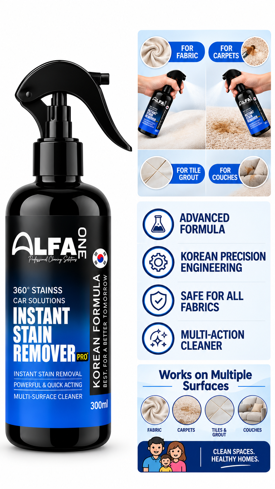 Alfa One™ Instant Magic Stain Remover Pro+ Spray (300ml)