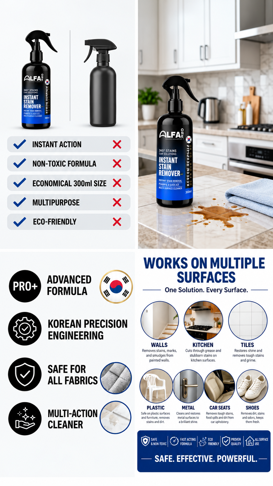 Alfa One™ Instant Magic Stain Remover Pro+ Spray (300ml)